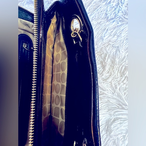 Kate Spade New York Navy Blue White Striped Gold Chain Purse Shoulder Bag - Picture 4 of 8